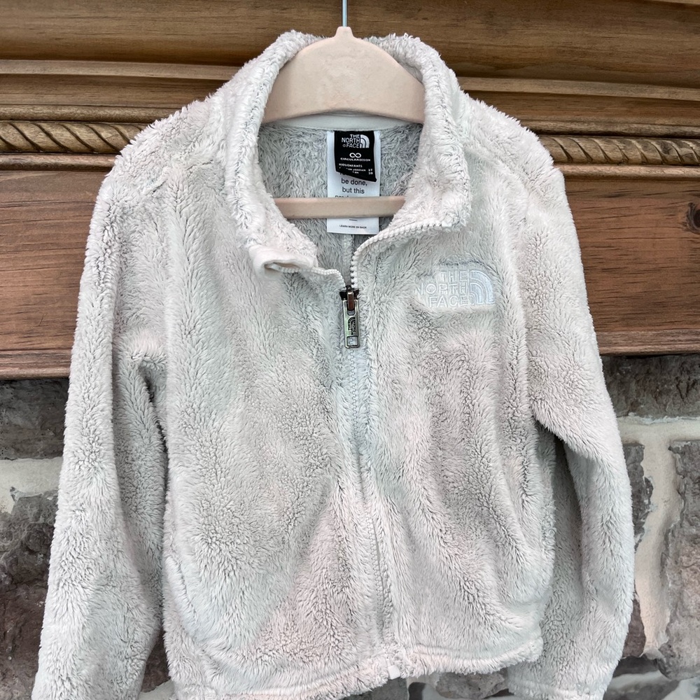 North Face off white jacket size 3t